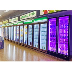 Commercial Vertical Beer Display Cooler Double Door Drinks Refrigerator