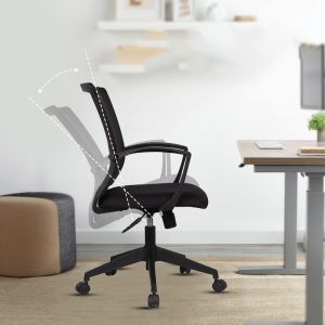 Modern Design Office Furniture Black Mesh Swivel Chair with Red Cushion and