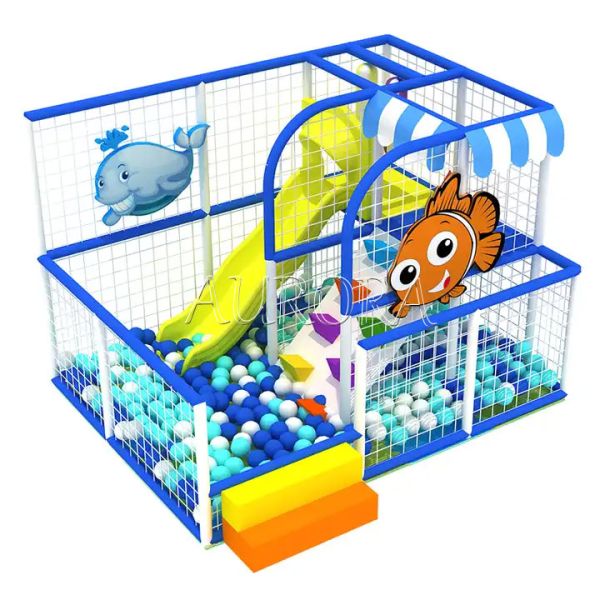 Ocean Theme Kids Indoor Playground Equipment And Slide Set Customizable Size