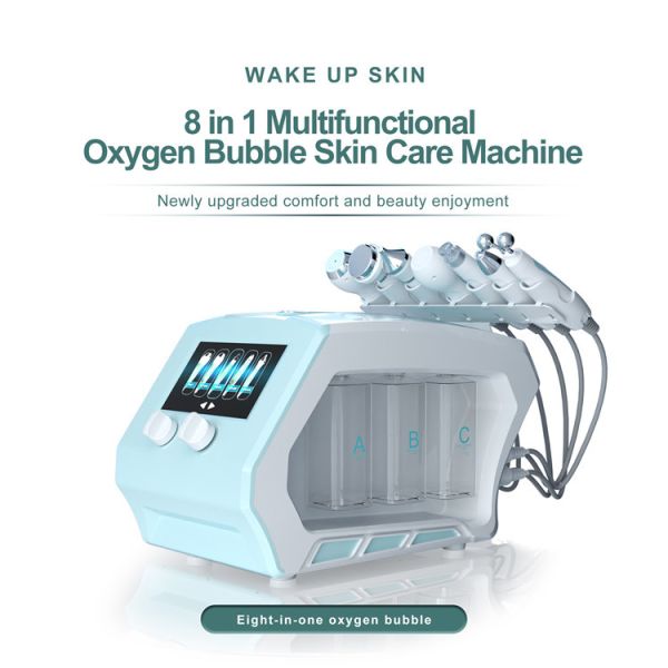 Quality 8 In1 hydra dermabrasion machine RF Ultrasonic Oxygen Water Jet for sale