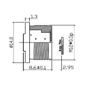 Wholesale 1/2.5&quot; 5.9mm F2.2 ,5Megapixel Low distortion less than 1%, S mount ,CCL125059MPF lens for MT9P001, IMX298, OV16E10 from china suppliers