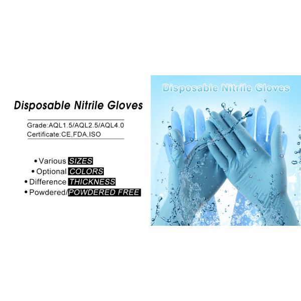 Strong Versatility Disposable Protective Gloves Nitrile Material No Allergies