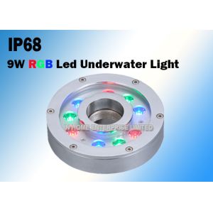 9W RGB IP68 Waterproof Underwater Led Lights Support DMX 512 Controller