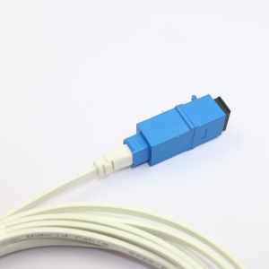Indoor double-ended prefabricated hybrid fiber optic cable assembly with SC XC