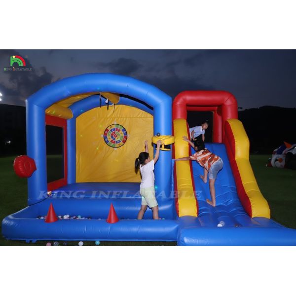 Kids Inflatable Bounce Castle With Blower , Bouncy Castle With Slide , Climbing , Obstacles , Trampoline , Ball Pit Pool