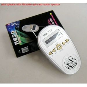 FM Radio Mini Speaker With TF Card and USB2.0 Port And Earphone Output