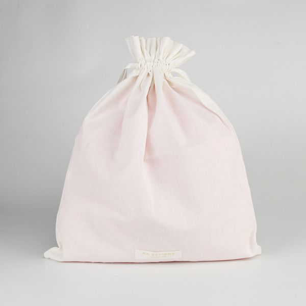 Quality Custom Design Drawstring Cosmetic Packaging Bag pouch With Fabric Label for sale