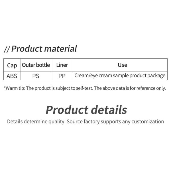 50G Empty Glass Lotion Jar for Cosmetics PS Material Custom Refillable Cream Jar Body Butter Containers