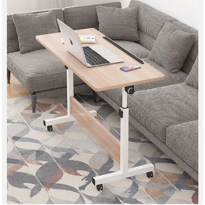 Adjustable Height Desk Mini Student Study Table with Multifunctional White Wood