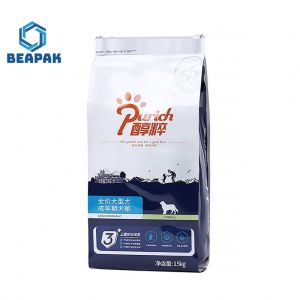 China Custom Foil Flat Bottom k Recycle Pet Food Bags on sale