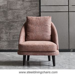 Deep Seat Indoor SGS 85cm Upholstered Dining Chairs With Metal Legs