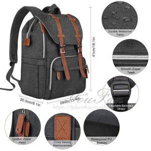 Waterproof Diaper Bag Backpack Nappy Bag with Changing Pad