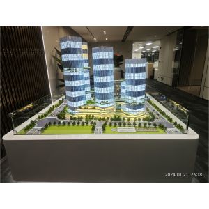 Modern Commercial District Retail Center Real Estate Architectural Scale Model