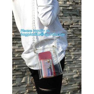 women's wallets small shoulder messenger bag with metal chain strip, Zipper