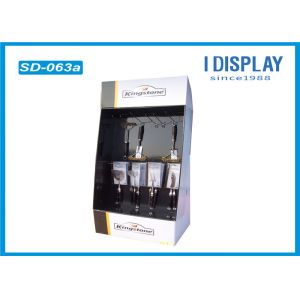Supermarket Black Custom Cardboard Display Stands With Adjustable Hooks