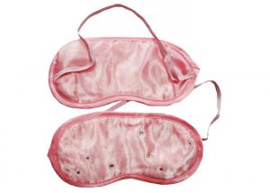 China Pink Soft Touching Sleeping Blindfold Eye Mask Customized Pattern With Hot Fix Rhinestone on sale