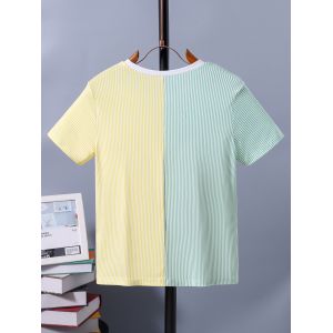 Children Custom T Shirts Stripe Design 8T-14T Machine Washable