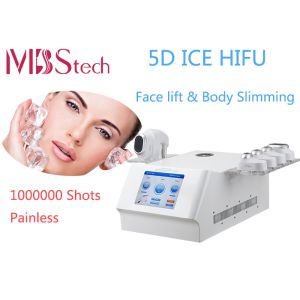 Two Handles Skin Tighten Painless ICE 5D Hifu Machine