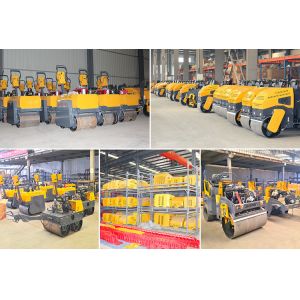 China Supply Road Machine Mini Road Roller Double Drums 0.5ton Vibratory Road
