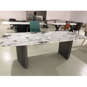 Sintered Stone Mable Top Dining Table Set for Home Marble Metal Dining Table