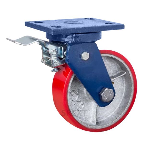 Roller Bearing Heavy Duty 1 Ton Trolley Wheel with Zinc Plated Iron Core PU