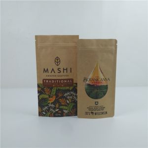 Custom Stand Up Pouch With Zipper , Heat Seal Printed Biodegradable Food Kraft