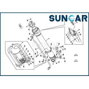 Wholesale LZ00482 Bucket Cylinder Seal Kit CASE crawler excavator CX350 inner repair sealing kit from china suppliers