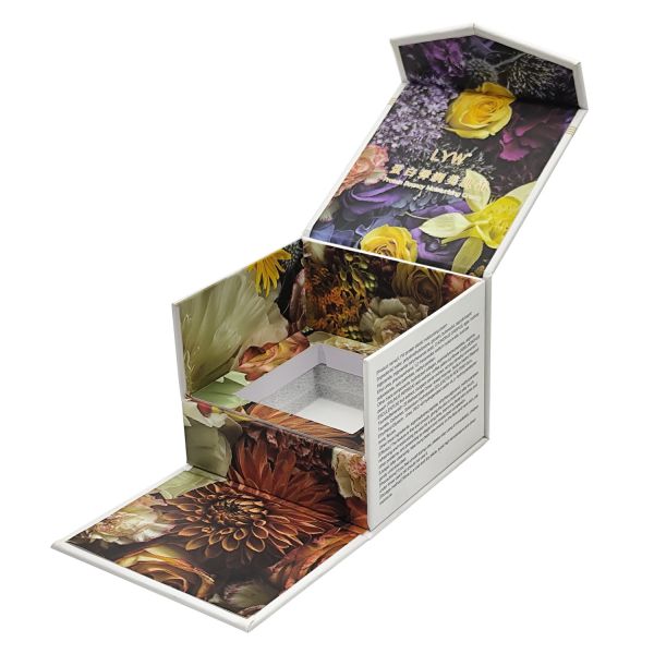 Customized special shaped cosmetic flip paper box wholesale luxury skincare gift