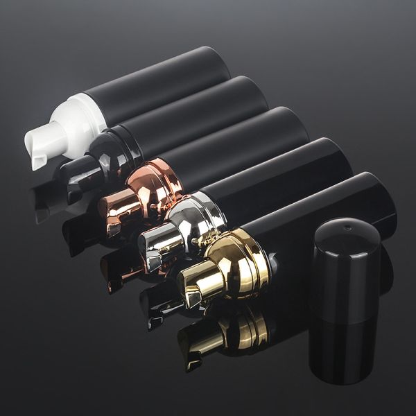 Clear Black 2 Oz Foam Pump Bottles 130mm Height 35.5mm Diameter