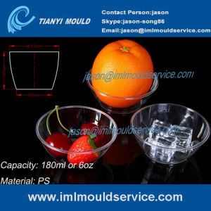 clear small thin wall PS Disposable Plastic Bowls mould with 180ml