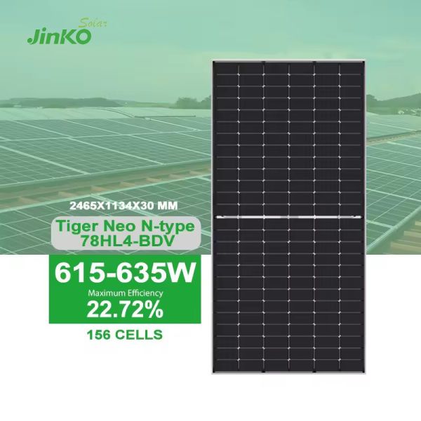 Jinko BIFACIAL 615W 620W 625W 635W Tiger Neo N-type 78HL4-BDV Solar Panels with