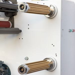 Adhesive Paper Slitting Rewinding Machine , 220V Label Slitting Machine