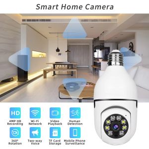 WIFI Bulb Network IP Camera Home E27 Light Bulb Camera HD 4MP With Night Vision