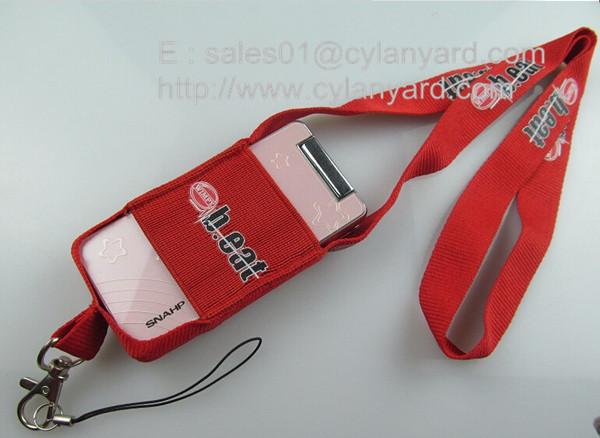 Functional stretchable mobile phone pouch lanyards, spandex mobile phone holder