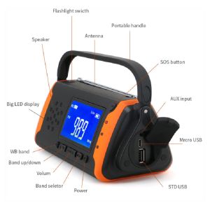 SOS Alarm Waterproof Emergency Radio , Portable Digital DAB Radio