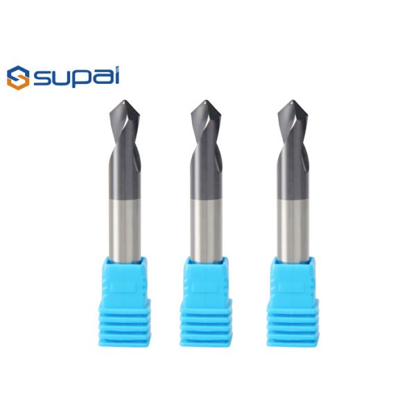 High Precision Solid Carbide Chamfer Drill Bit 6mm 90º 0.6 - 0.8 UM Grain Size High Hardness