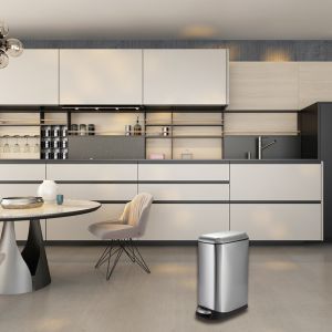 Smudge Resistant 12L Rectangle Stainless Steel Garbage Can