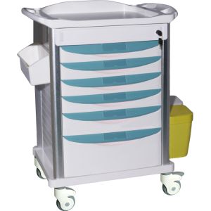 Cross Brakes ABS Mesa Resuscitation 6 Drawers Nursing Crash Cart
