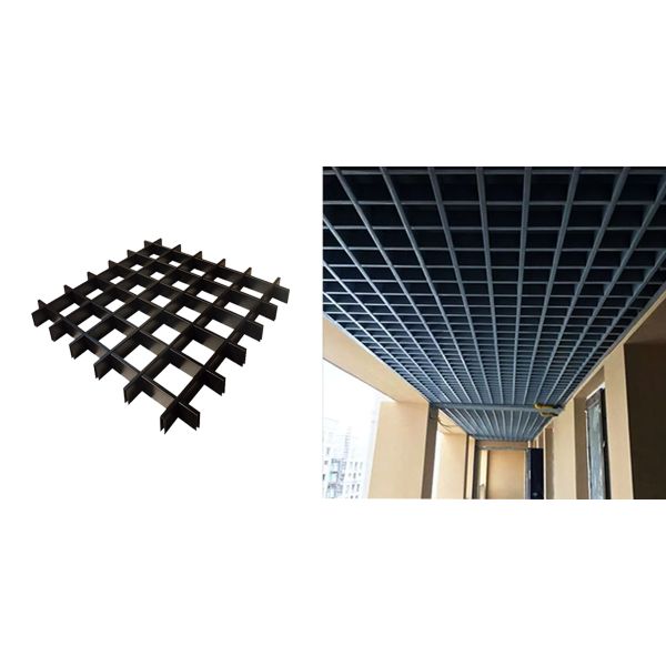 Customizable corrosion resistant aluminum open cell grid ceiling engineered for long lasting durability and ceiling air circulation in buildings