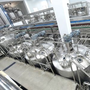 Automatic Spraying Cleaning 3000l Jacketed Stainless Steel Tank For Zymogen