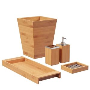 Sustainable Bamboo Bathroom Organizer Storage Unit Custom