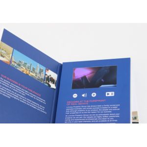 4 GB CMYK printing lcd video card , lcd video brochures for fair display
