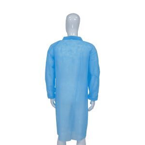 Korean / Knitted / Shirt Collar Disposable Lab Coats With Velcros Closure