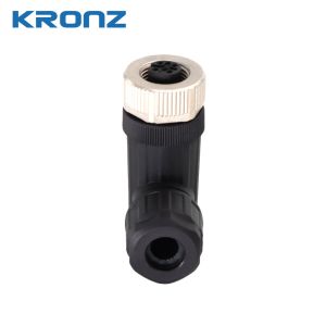 M12 Socket Connector Angle Cable Outlet 4-8mm A-code NBR Seal Material Screw