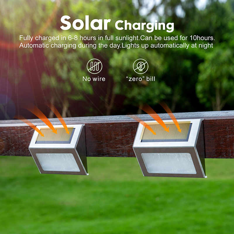 Waterproof Solar Light Power Stair LED Solar Step Fence Lights for Garden Yard Pathway