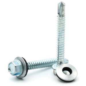 Hex Head Self Tapping Roofing Screws M5.5x55mm With Rubber Washer