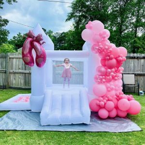 Commercial White Bounce House Water Slide Inflatable Bouncer with Customized