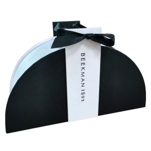 Half Round Skincare Cosmetic Packaging Box Recycable With Ribbon Closure