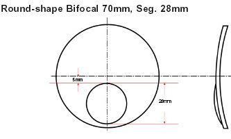 Green Coating Round Top Bifocal Lens 1.56 Index Far / Near Vision FDA Approval