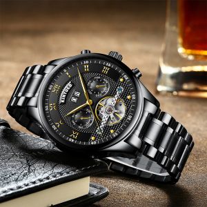 Automatic Wind Mechanical Wrist Watch No Battery Buckle Clasp